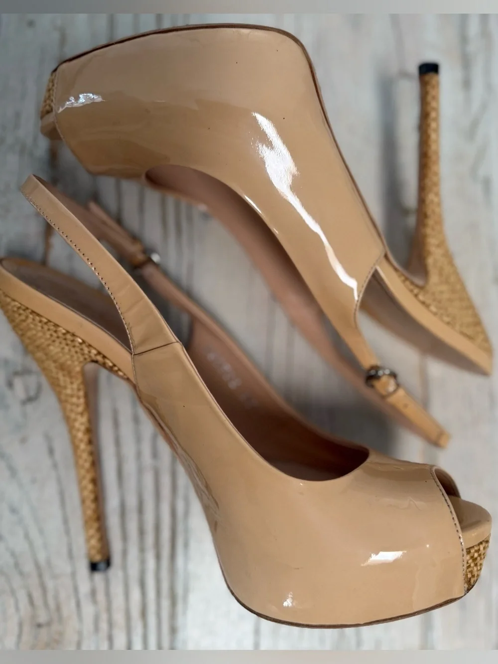 Gucci Peep Toe Platform Heels sling back size 35.5